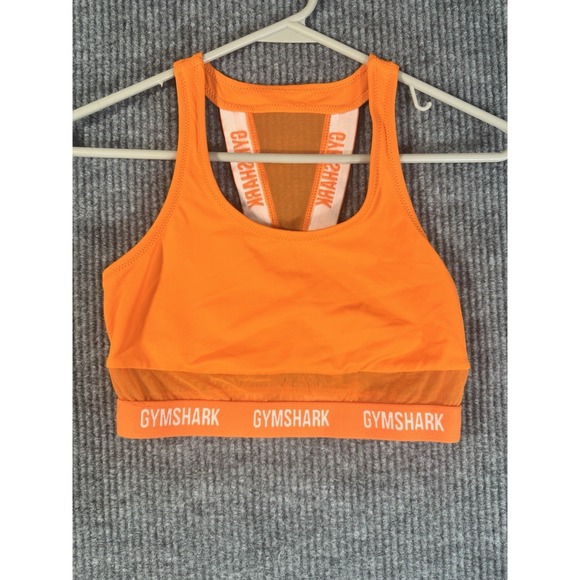 Gymshark Other - Gymshark Orange Sports Bra Racerback Logo Accent‎ Breathable Knit Pullover